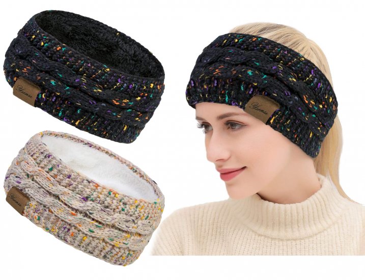 Gestrickt Stirnband Damen Winter - Click Image to Close