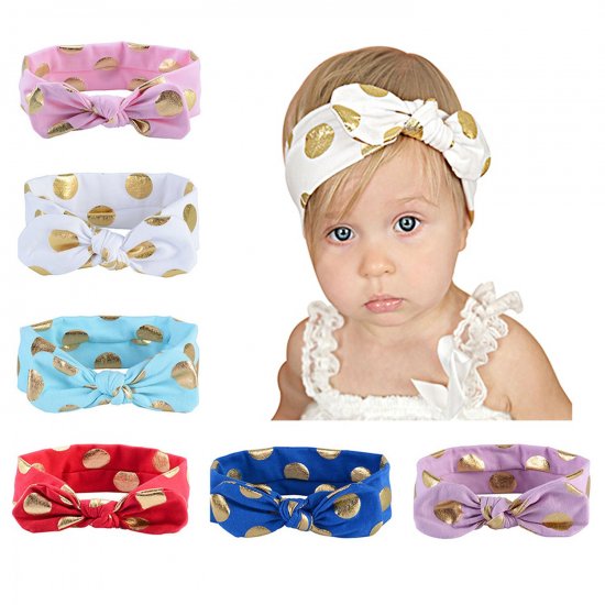 YSense - Baby Girl Multicolor Hair Hoops Headbands,Solid Bunny Ears,Bow Headbands(6 PACK) - Click Image to Close