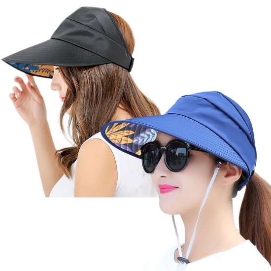 Womens Sun Hats Wide Brim UV Protection Summer Beach Cap Sports Visor - Click Image to Close